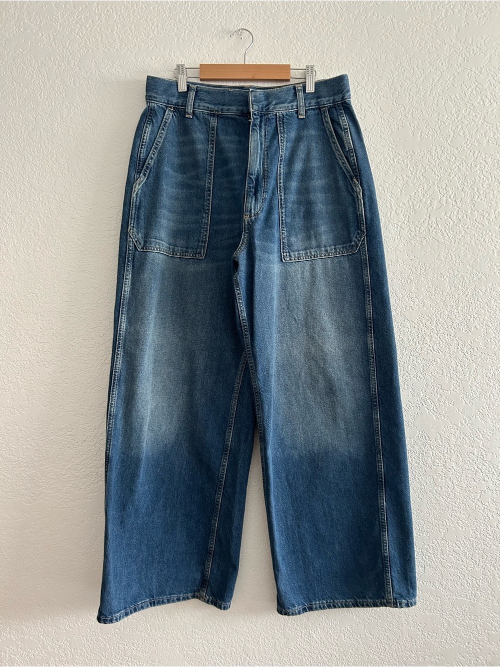 Anthropologie Pilcro Boho Retro Utility Wide Leg High Rise Jeans - Picture 4 of 9